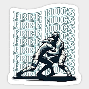 Free Hugs - Retro Wrestling Throwback Sticker